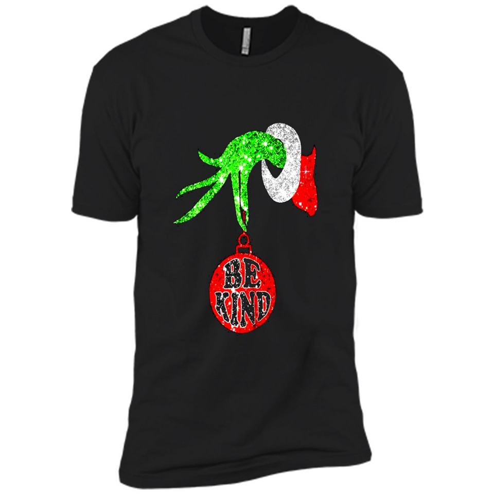 Christma Season With Green Grinch Hand Be Kind - Premium Short Sleeve T-Shirt