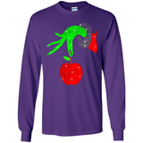 Christmas The Grinch Hand Holding Apple Ornament sweater - Long Sleeve T-Shirt