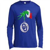 Amazing tee Oklahoma Sooners Glitter Grinch Monogram Ornament Christmas Gift - Canvas Long Sleeve T-Shirt