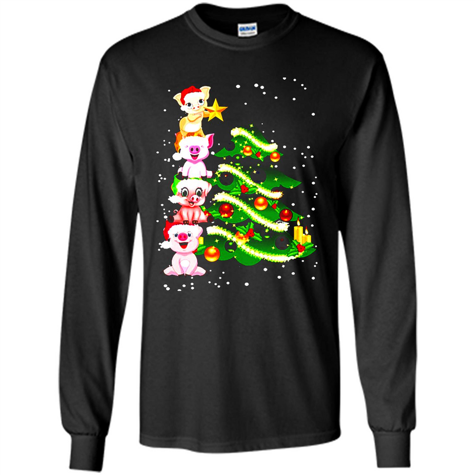 Pigs Christmas T Shirt PINGPONG - Long Sleeve T-Shirt