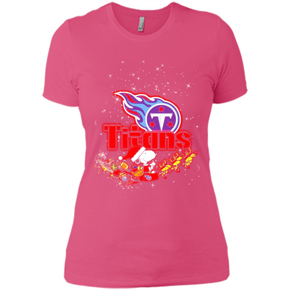 Snoopy Christmas Tennessee Titans - Ladies' Boyfriend T-Shirt