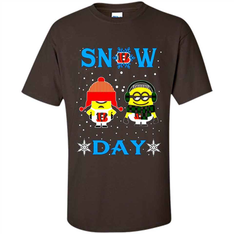 Snow Day Shirt For Cincinnati Bengals Vs Minion Fans pingpong
