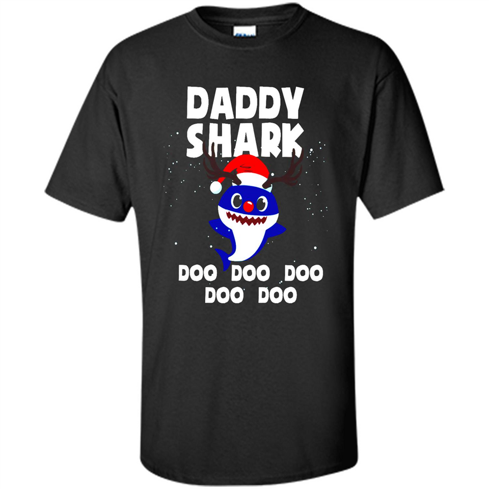 Daddy Shark Costume Reindeer Funny Christmas T-Shirt - Shirt