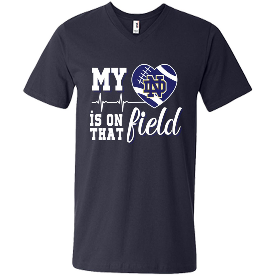 Notre Dame Fighting Irish Football My Heart is on that Field - Men's V-Neck