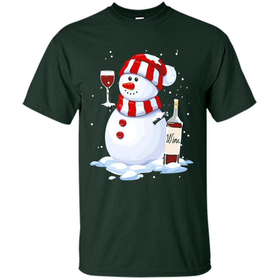Cute Snowman drink Red Wine Christmas - Shirt