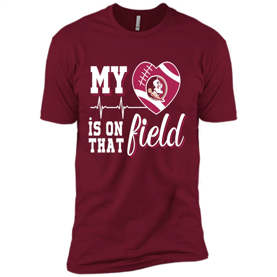 Florida State Seminoles Football My Heart is on that Field - Premium Short Sleeve T-Shirt