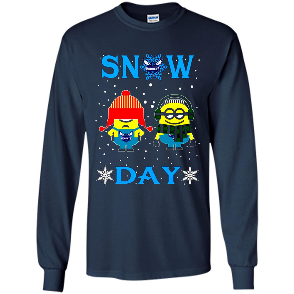 Snow Day Shirt For Charlotte Hornets Vs Minion Fans pingpong