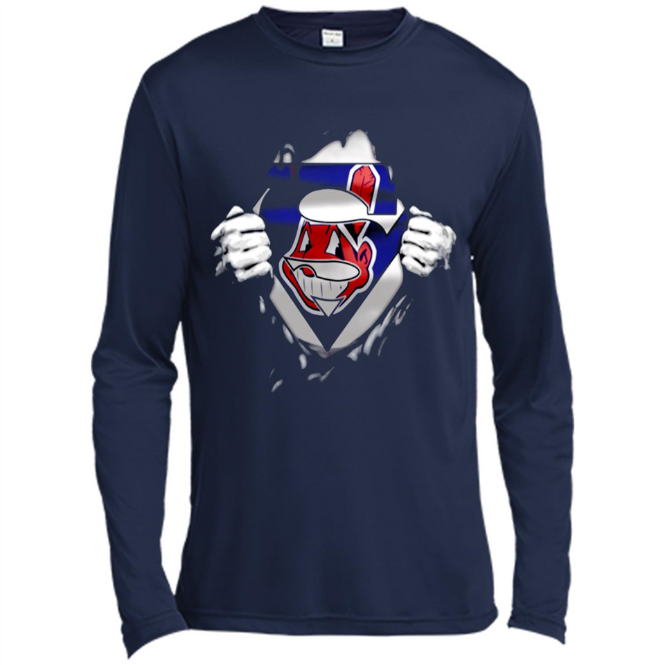 Cleveland Indians And Superman Fans - Canvas Long Sleeve T-Shirt