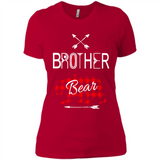 Brother Shirt Buffalo Plaid Family Camping Bear Tee - Ladies' Boyfriend T-Shirt