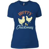 Christmas Chicken Vintage Shirt Funny Santa Hen Farmer Lover - Ladies' Boyfriend T-Shirt
