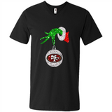 Amazing tee San Francisco 49ers Glitter Grinch Monogram Ornament Christmas Gift - Men's V-Neck