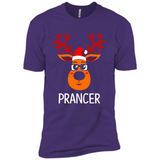 Prancer Reindeer Santa Claus Funny Xmas Holiday T-Shirt - Premium Short Sleeve T-Shirt
