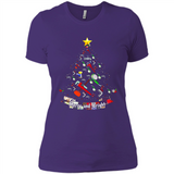 Merry And Bright Plumber Christmas Tree Shirt PINGPONG - Ladies' Boyfriend T-Shirt