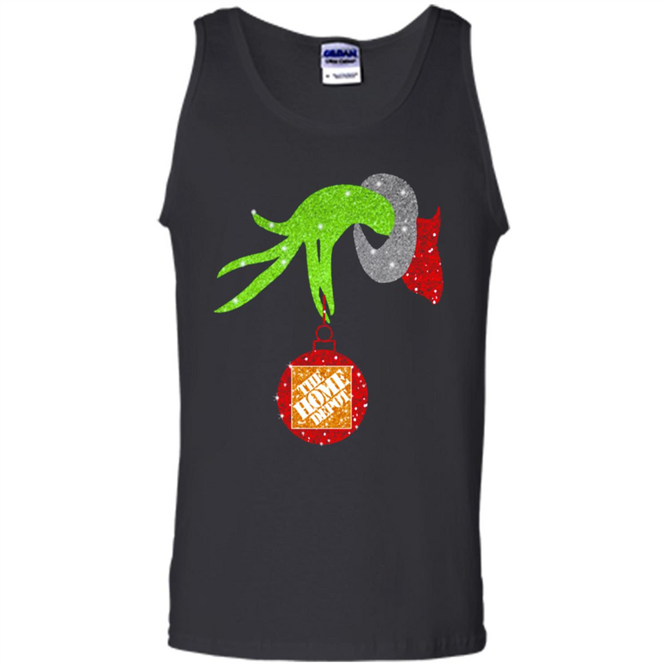 Grinch hand holding Logo HomeDepot Glitter Christmas - Tank Top
