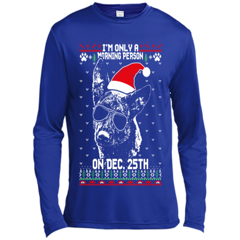 Morning Person Dutch Shepherd Funny Xmas - Canvas Long Sleeve T-Shirt