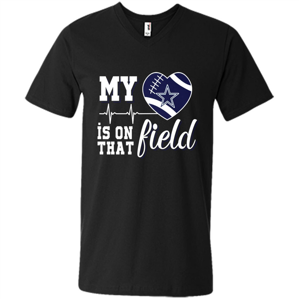 Dallas Cowboys Football My Heart is on that Field - Men's V-Neck