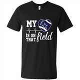 Dallas Cowboys Football My Heart is on that Field - Men's V-Neck