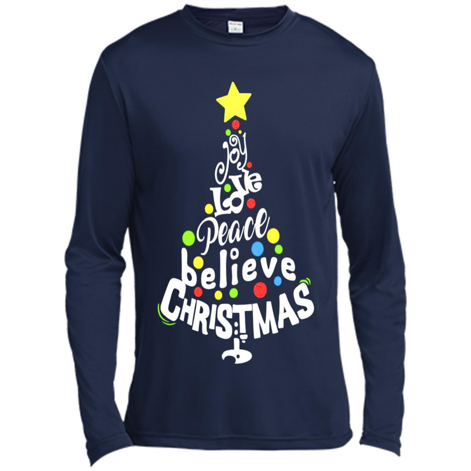 Joy Love Peace Believe Christmas Tree