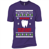 Molar bear fighting against enamel cruelty Christmas - Premium Short Sleeve T-Shirt