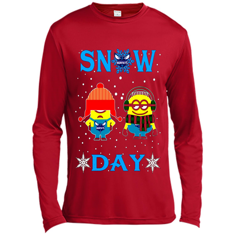 Snow Day Shirt For Charlotte Hornets Vs Minion Fans pingpong