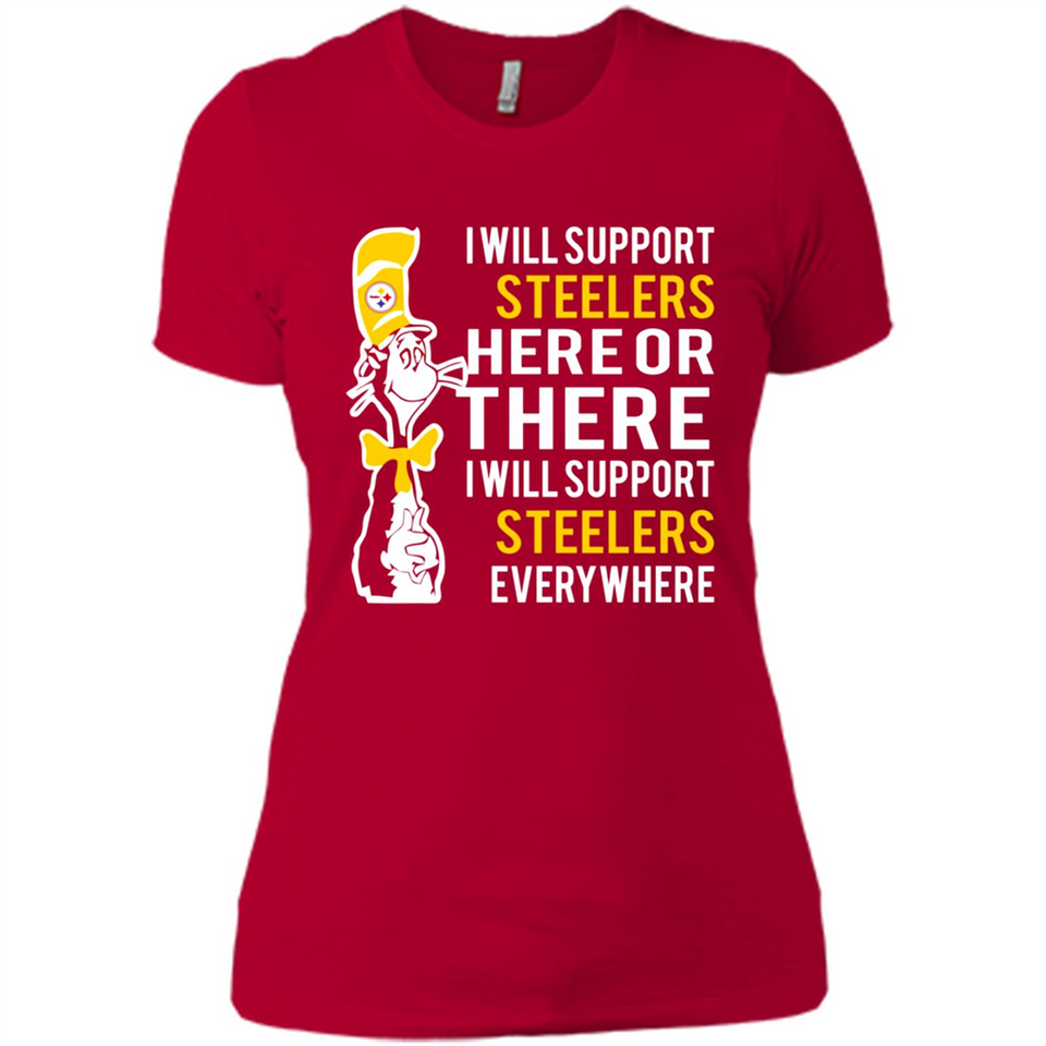 Shirt For Dr Seuss Cat And Pittsburgh Steelers Fans - Ladies' Boyfriend T-Shirt