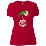 Amazing tee San Francisco 49ers Glitter Grinch Monogram Ornament Christmas Gift - Ladies' Boyfriend T-Shirt
