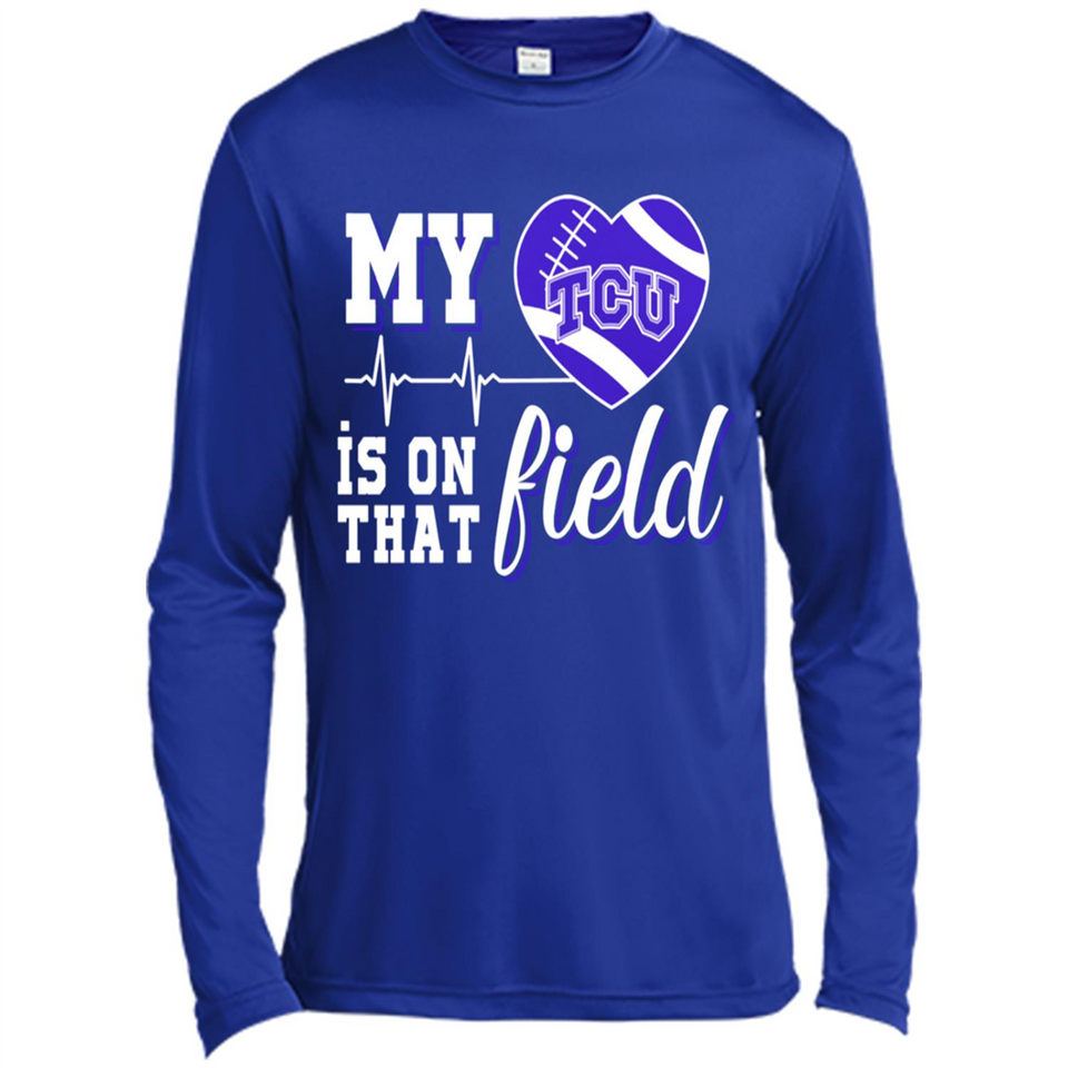 TCU Horned Frogs Football My Heart is on that Field - Canvas Long Sleeve T-Shirt