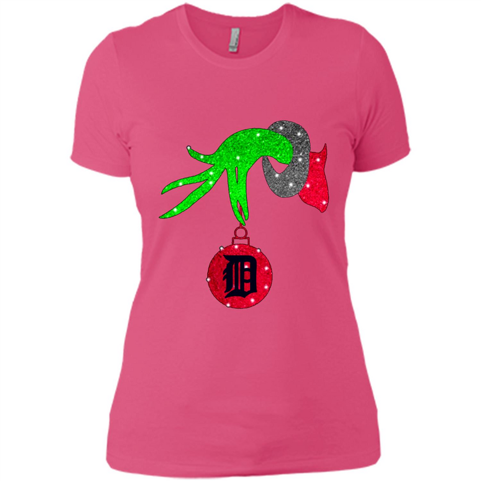 GRINCH HAND HOLDING DETROIT TIGERS GLITTER CHRISTMAS PINGPONG