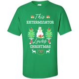 This Exterminator Loves Christmas Tree Shirt with Snowman
