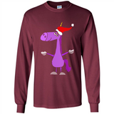 Funny Christmas Unicorn in Santa Hat - Long Sleeve T-Shirt