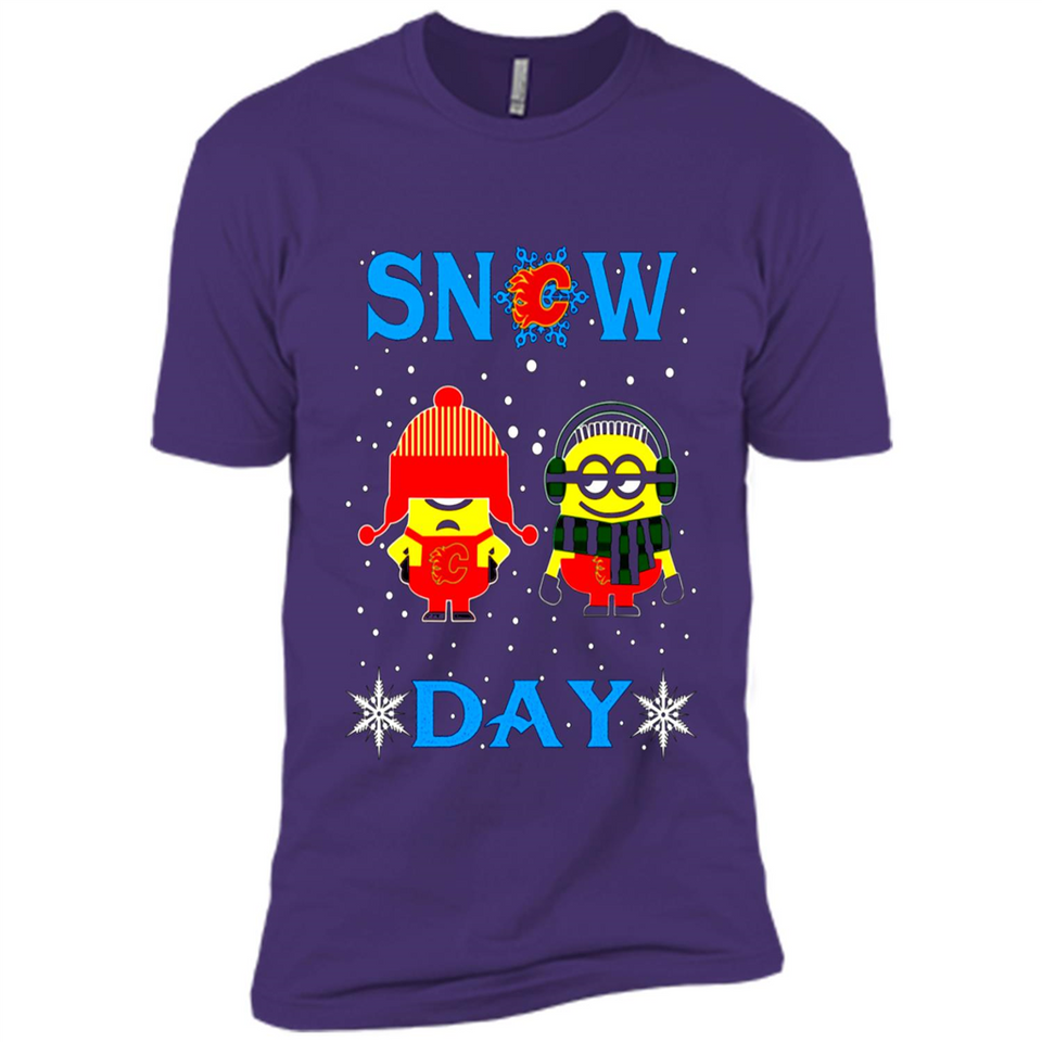 Snow Day Shirt For Calgary Flames Vs Minion Fans pingpong