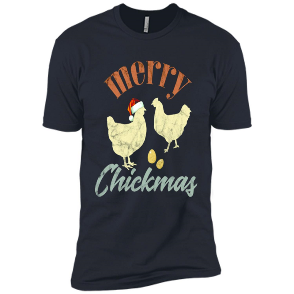 Christmas Chicken Vintage Shirt Funny Santa Hen Farmer Lover - Premium Short Sleeve T-Shirt