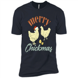 Christmas Chicken Vintage Shirt Funny Santa Hen Farmer Lover - Premium Short Sleeve T-Shirt