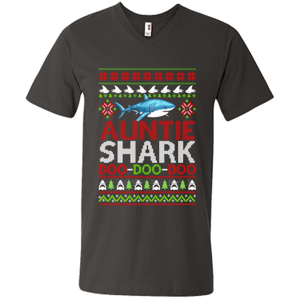 Auntie shark Doo Doo Doo Christmas - Men's V-Neck