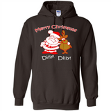 Christmas T-Shirt Santa And Reindeer Dilly Dilly - Hoodie