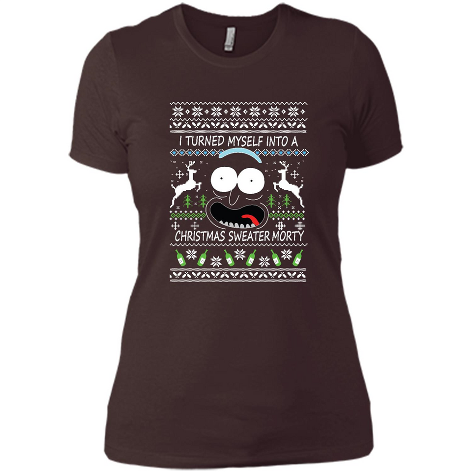 RICK AND MORTY-I TURNED MYSELF INTO A CHRISTMAS SWEATER MORTY UGLY XMAS SWEATER