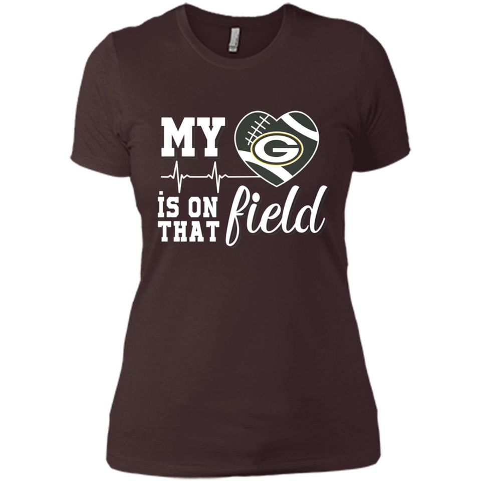Green Bay Packers Football My Heart is on that Field - Ladies' Boyfriend T-Shirt