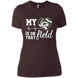 Green Bay Packers Football My Heart is on that Field - Ladies' Boyfriend T-Shirt