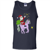 Distressed Retro Santa Riding Unicorn - Tank Top