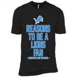 Reasons to be a Detroit Lions Fan Complete List on Back - Premium Short Sleeve T-Shirt