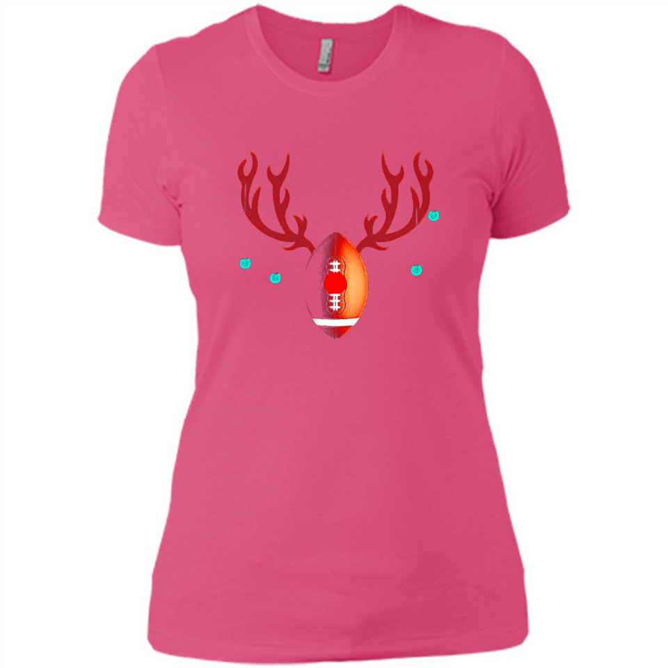 Football Christmas Shirt Reindeer Christmas Football Funny - Ladies' Boyfriend T-Shirt