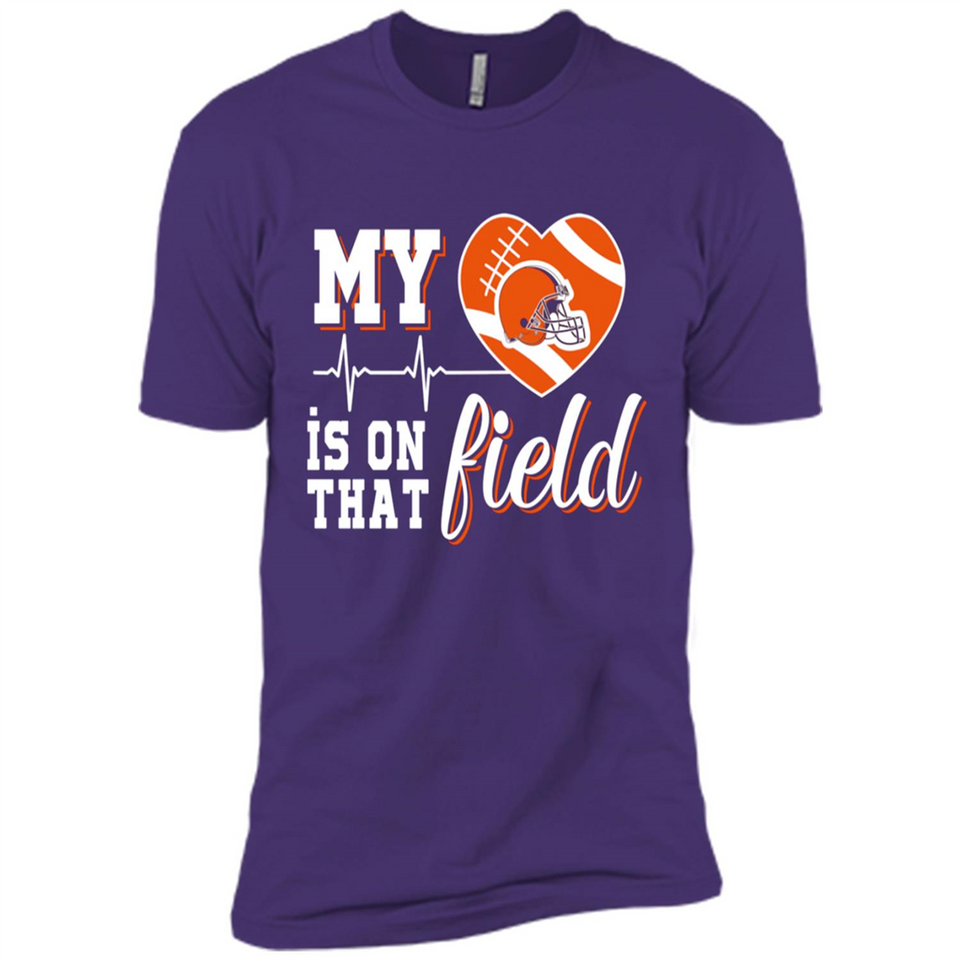 Cleveland Browns Football My Heart is on that Field - Premium Short Sleeve T-Shirt