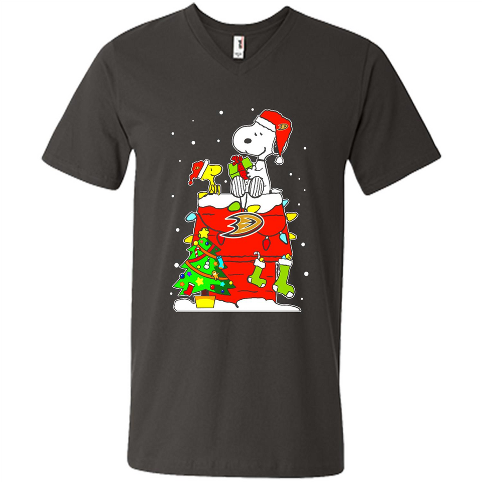 Anaheim Ducks Snoopy Ugly Christmas Sweaters - Sao chép - Men's V-Neck