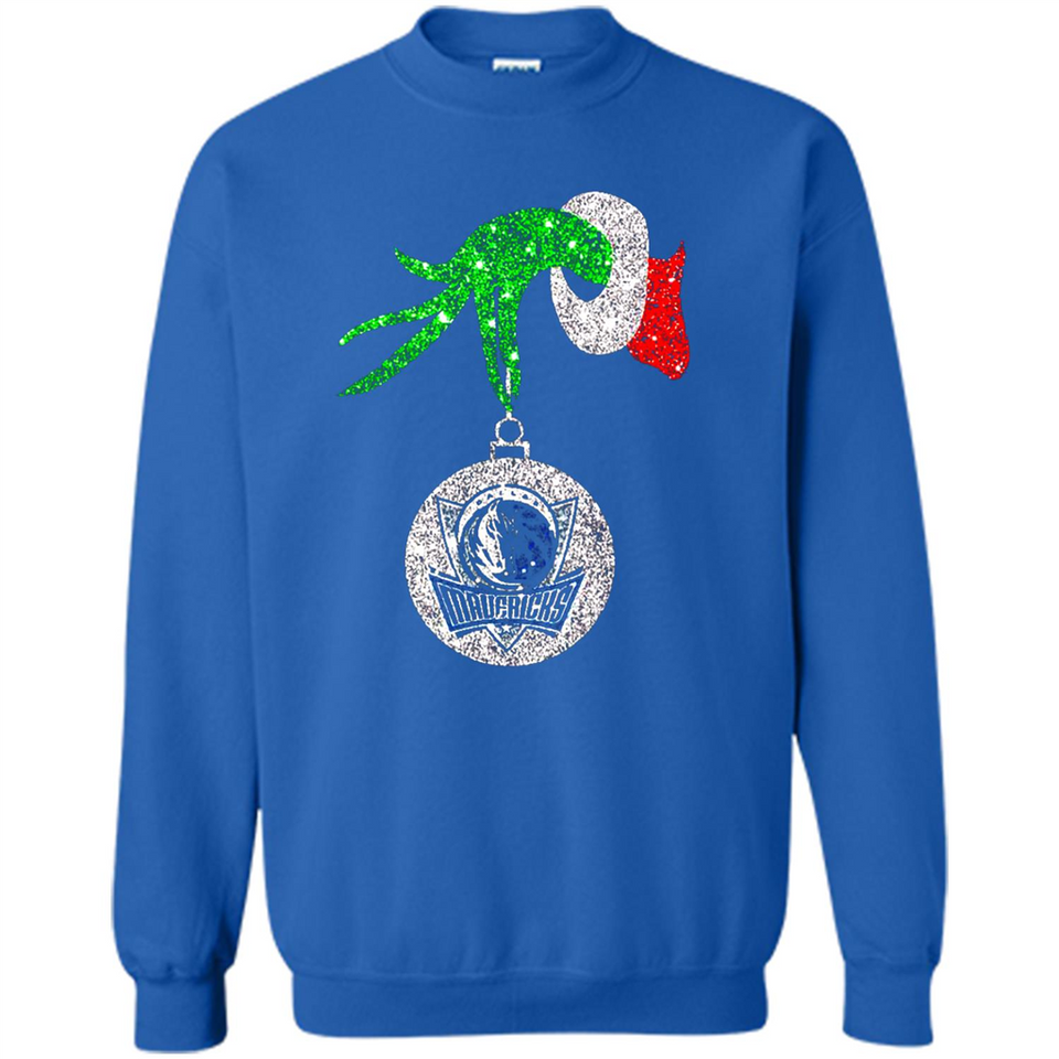 Amazing Dallas Mavericks Glitter Grinch Monogram Ornament Christmas Gift - Sweatshirt