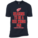 Reasons to be a Detroit Red Wings Fan Complete List on Back - Premium Short Sleeve T-Shirt