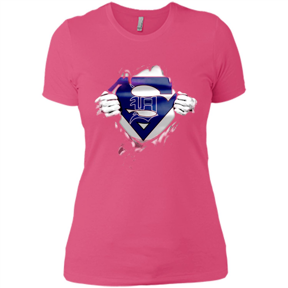 Detroit Tigers And Superman Fans - Ladies' Boyfriend T-Shirt