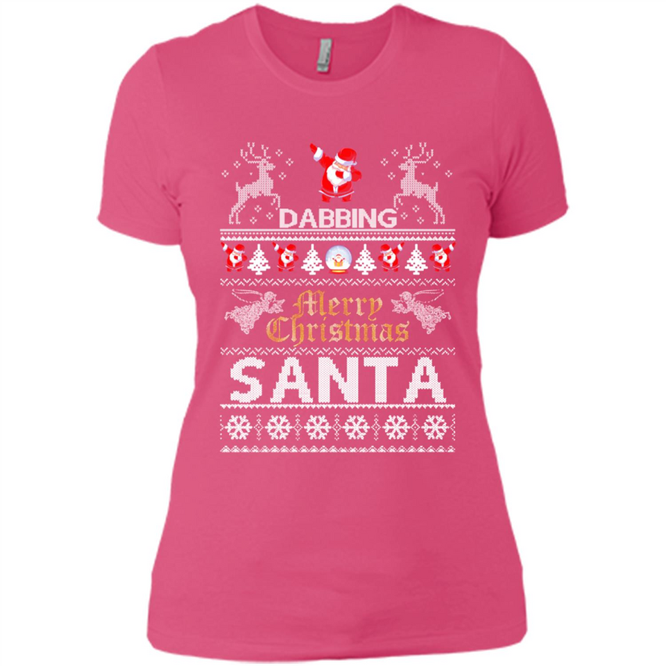 Dabbing Santa Ugly Christmas - Ladies' Boyfriend T-Shirt