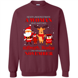 Never Underestimate A November Woman Watches Hallmark Movies Sweatshirt PINGPONG