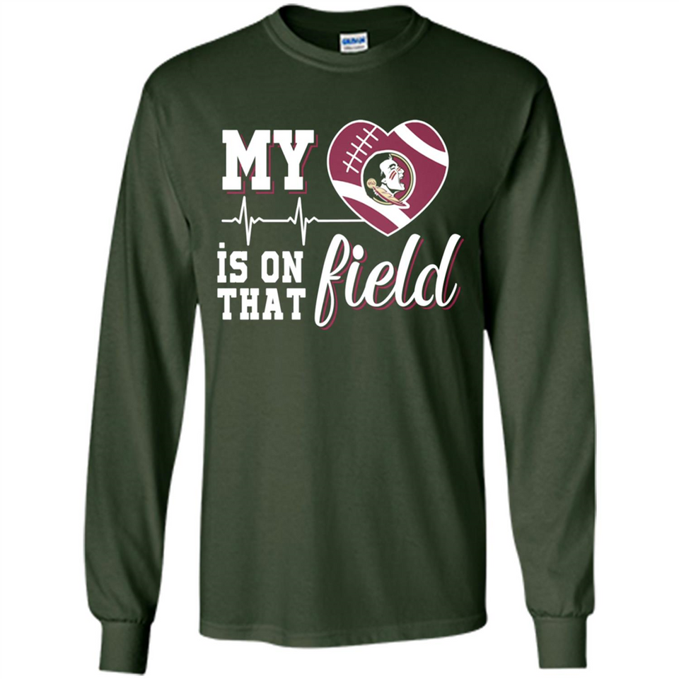 Florida State Seminoles Football My Heart is on that Field - Long Sleeve T-Shirt