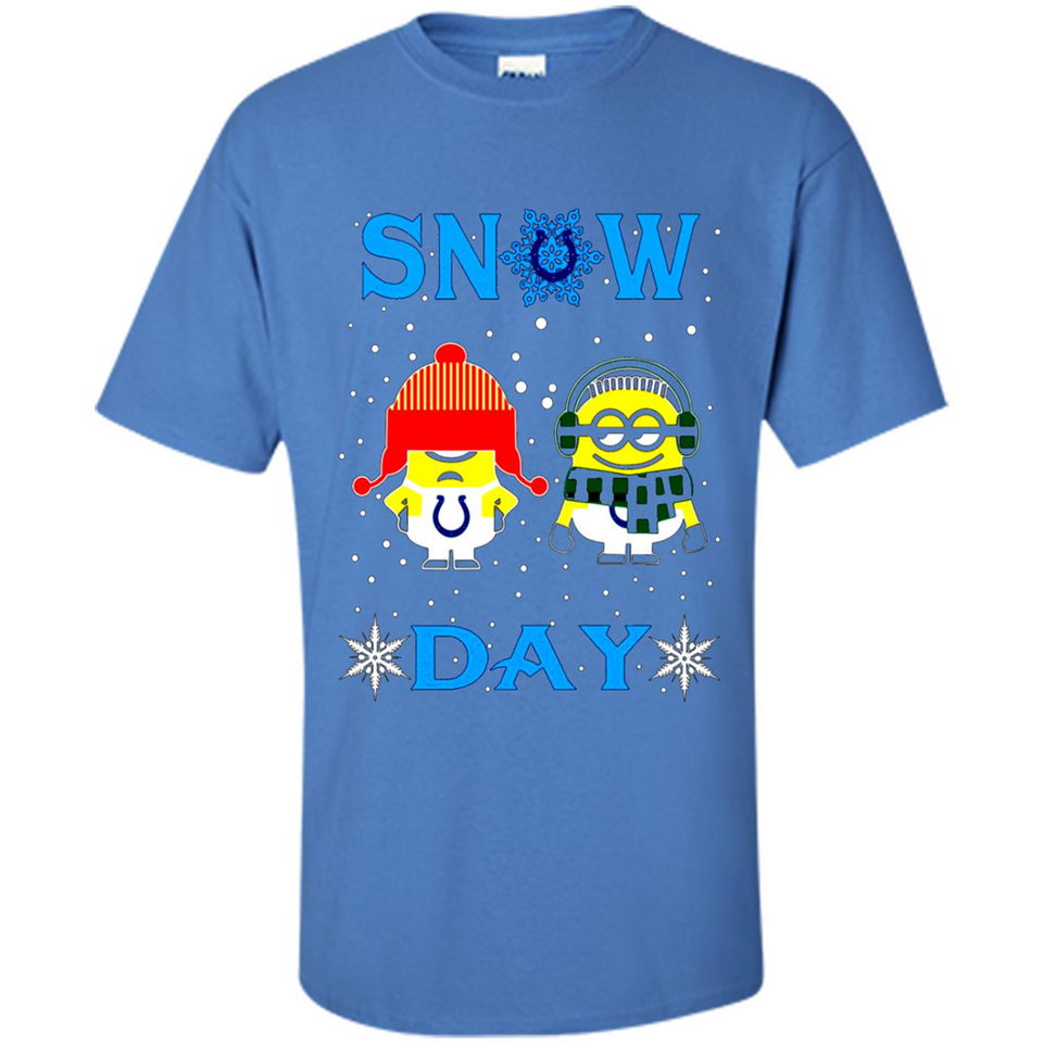 Snow Day Shirt For Indianapolis Colts Vs Minion Fans pingpong